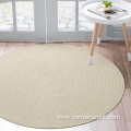 Round Off White Jute braided rug